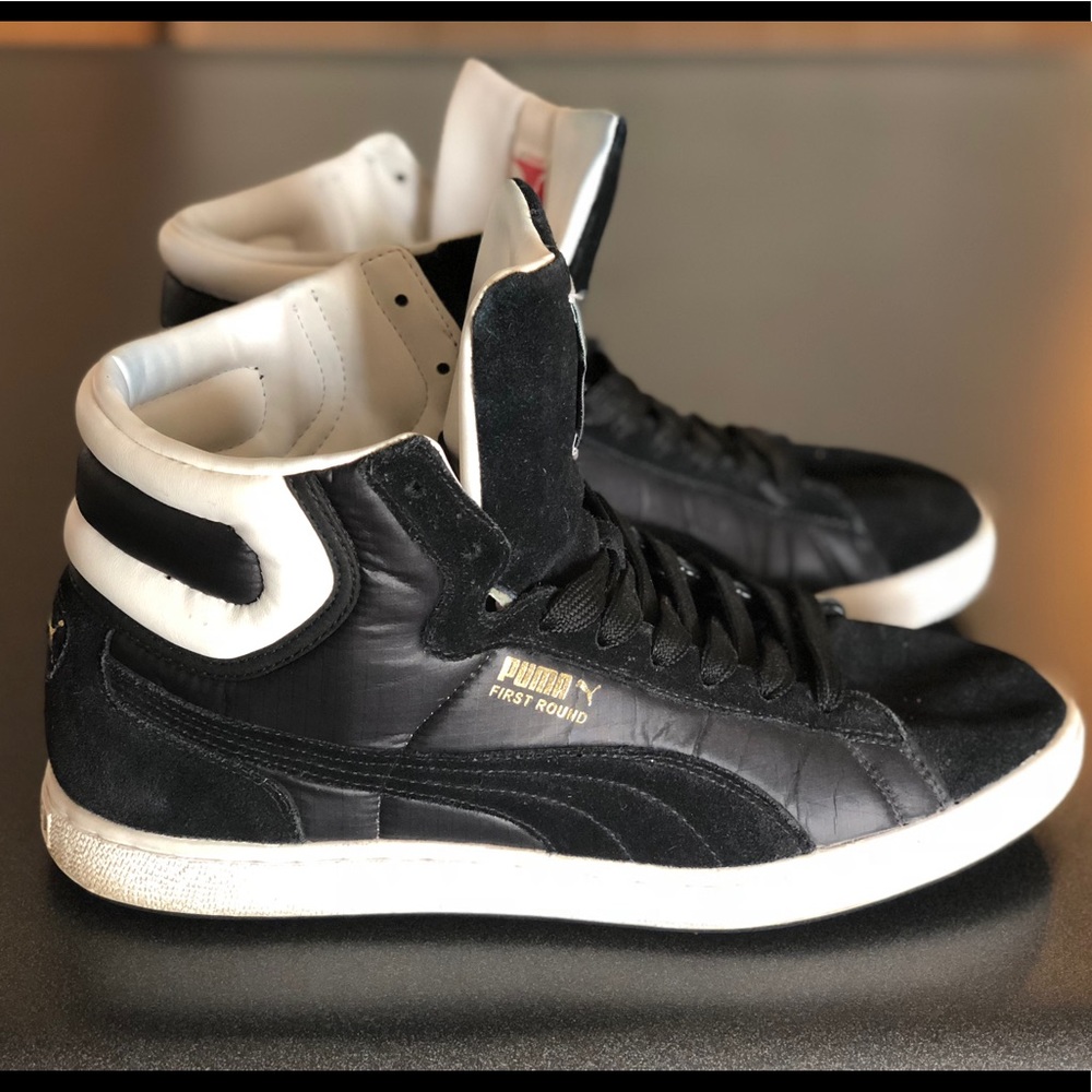 Black Puma High-Top Sneakers